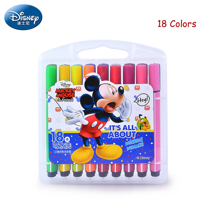 18 Colors mickey Оригинальные маркеры Диснея, ручки-щетки для рисования, маркерная ручка, мультяшная замороженная Анна, Эльза, Микки Маус, художественные принадлежности, подарок - Цвет: 18 Colors mickey
