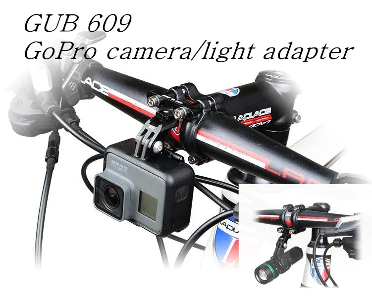 GUB 609 ультра-легкий дорожный велосипед MTB выноса монтажный зажим для Xiaoyi AEE GoPro/HDR Камера Стенд Велоспорт свет 33 г