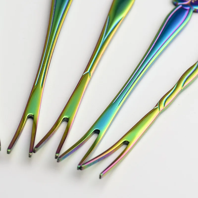 Нержавеющая сталь цветок фрукты вилка послеобеденный чай десерт торт Посуда