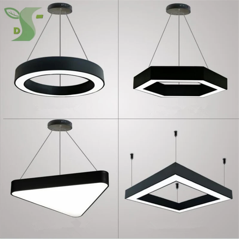 

LED pendant lights plafondlamp 24w-60w Square round triangular hexagonal lamp for Office home shopping mall shop