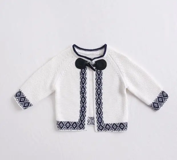 83008 White Coat Модная одежда для маленьких девочек; детский вязаный кардиган; Верхняя одежда с круглым вырезом для малышей; свитера; одежда для малышей; куртка принцессы для девочек - Цвет: 83008 White Coat