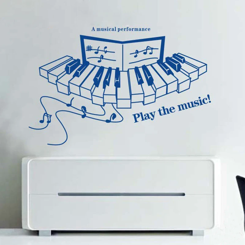 &quotВоспроизведение музыки! &quotВиниловые настенные наклейки с цитатами