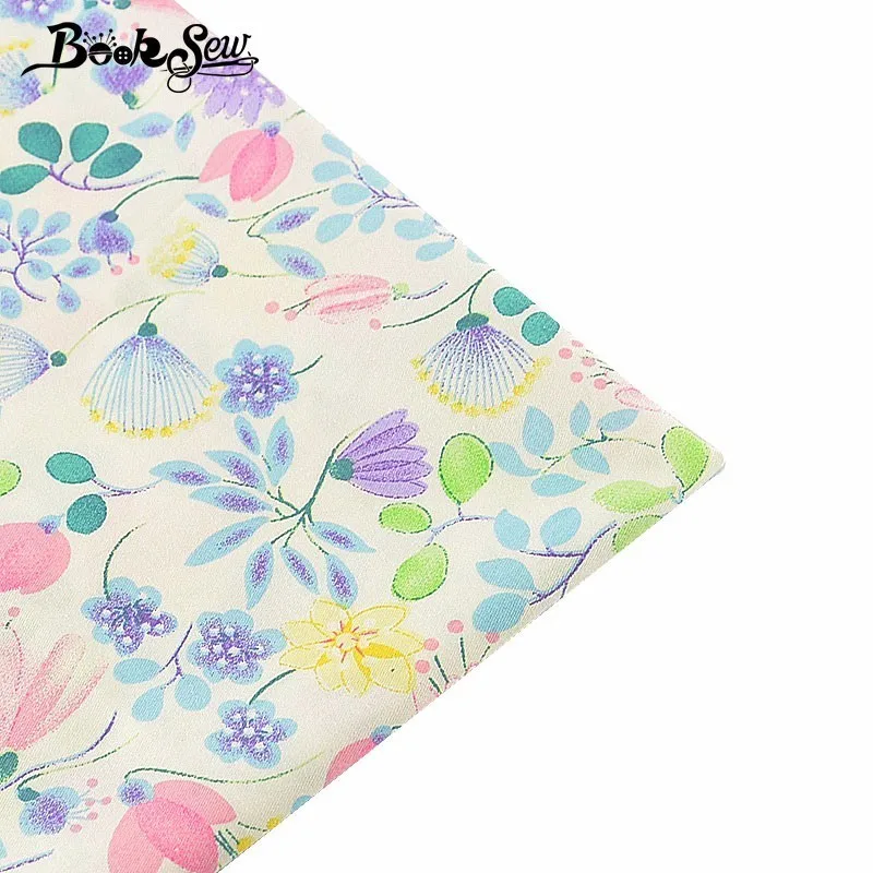 

Booksew 100% Cotton Twill FabricCloth Floral Design Quilting Home Textile DIY Patchwork Bedsheet Baby Fat Quarter Tissu Tecido