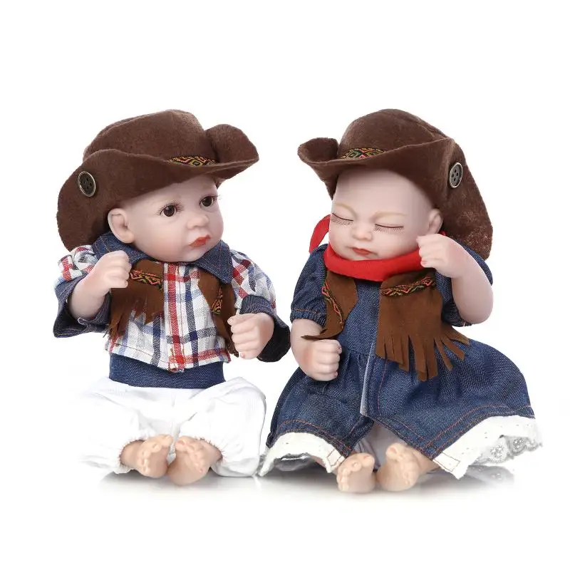 Bath Water New Cowboy Style 100% Full Silicone Reborn Dolls Fashion High Realistic 27cm Doll Toys for Children | Игрушки и хобби