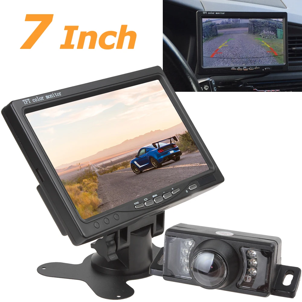 Абсолютно новый 7 дюймовый TFT LCD цветной дисплей Автомобильная камера с монитором