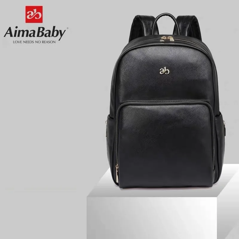 black 168 Aimaaby рюкзак из искусственной кожи, сумка для детских подгузников, сумки для подгузников, сумка для мам и мам, сумка для пеленания, влажная сумка для младенцев, органайзер для ухода за младенцами - Цвет: black 168