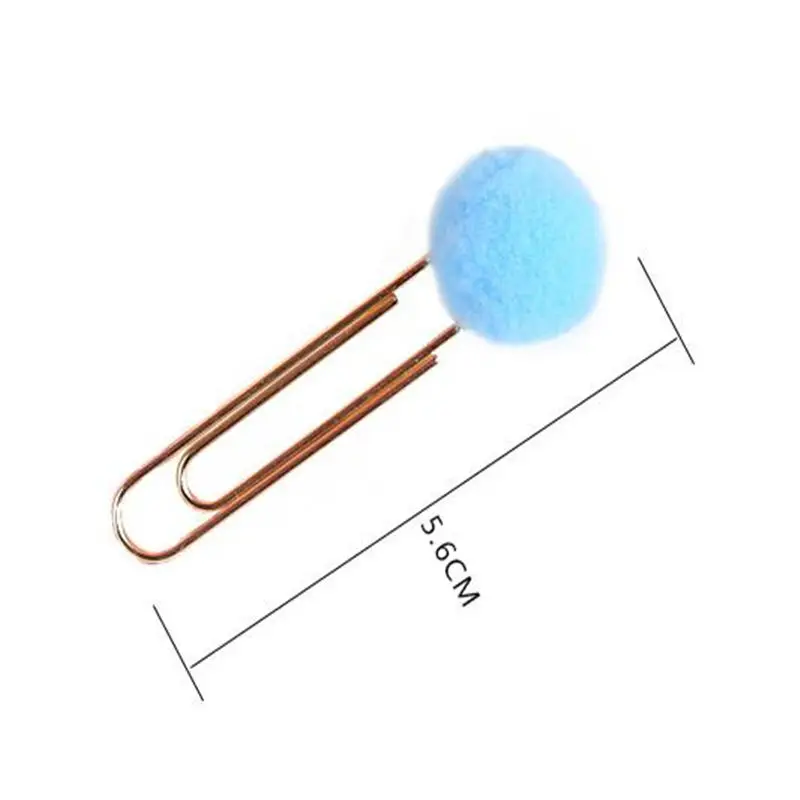Coloffice 6PCs/Set Cute Candy Color Creative Metal Bookmark Colored Hairball Paper Needle Clip Kawaii Students Stationery | Канцтовары