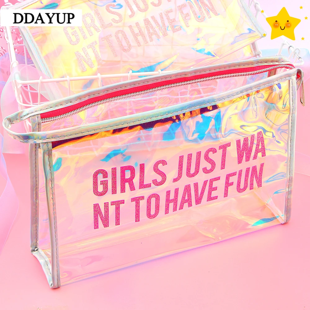 Лазерный прозрачный Прохладный пенал Супер Блестящая Лазерная ПВХ карандаши