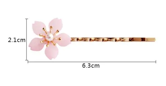 10 шт./партия модные зажимы для волос Sakura жемчуг свежие заколки для волос аксессуары для волос - Окраска металла: A