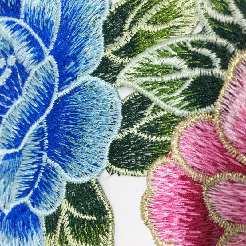 FFLACELL Лотос вышитые нашивки цветы Железный На апплике шитье на патч ремесло