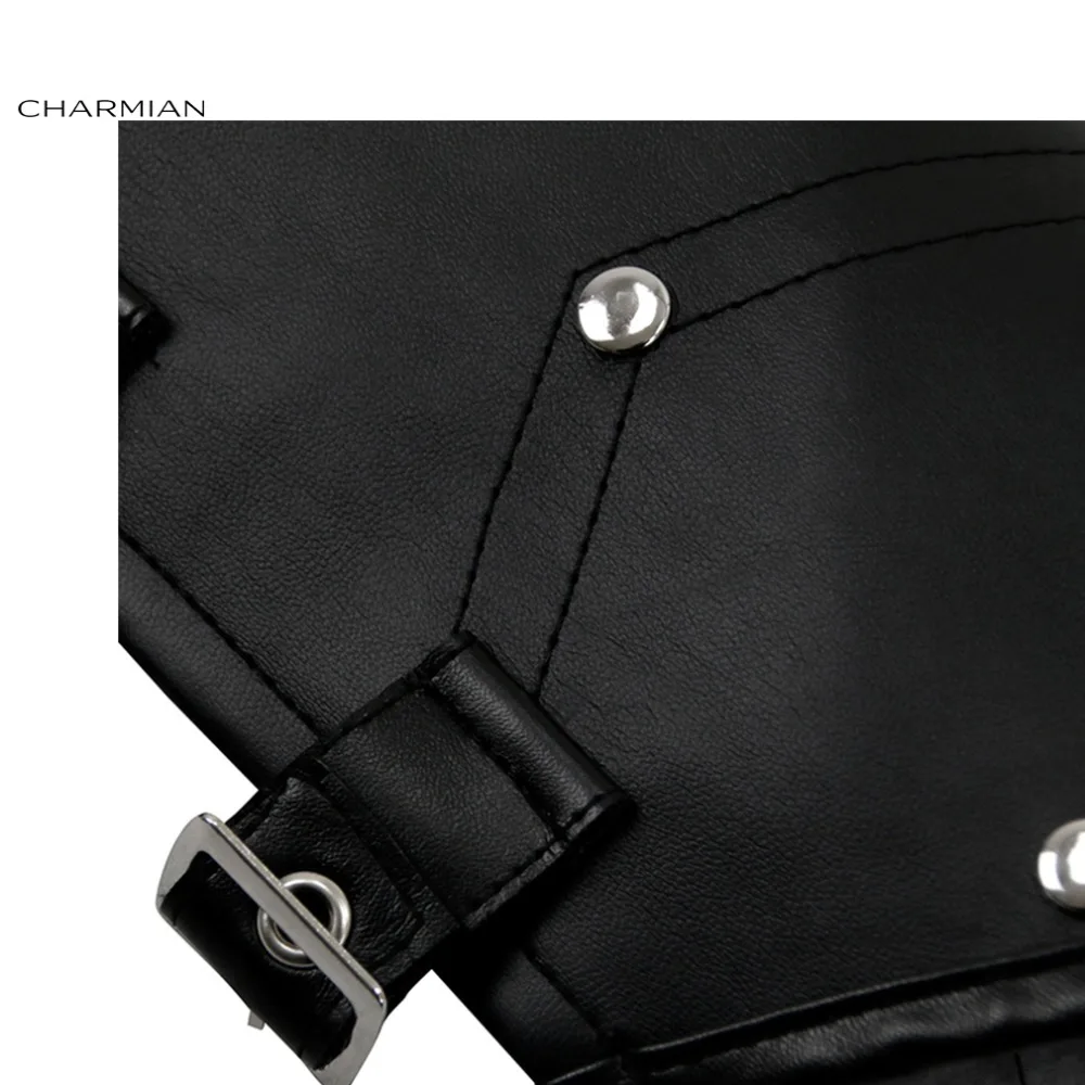 Charmian Женская Черная Пряжка из искусственной кожи в стиле стимпанк заклепки