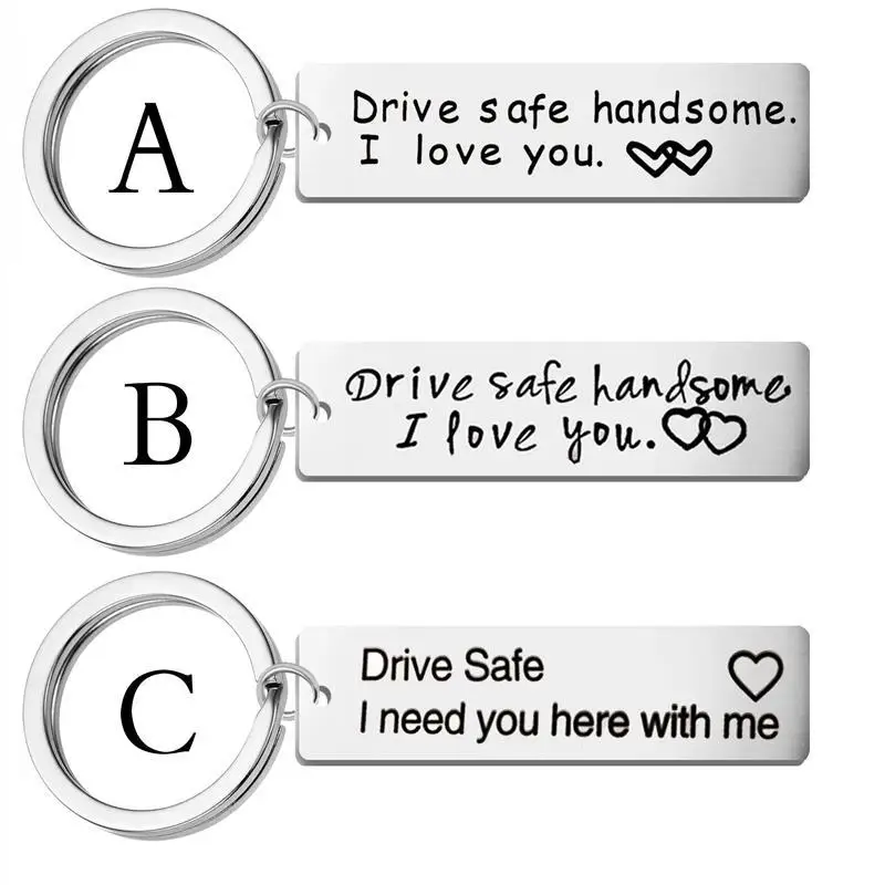 

Drive Me Home Key Fob Wholesale Blanks Valentine Metal Keychain With Buckle In Front OEM Font Bag Hanging Drop DOM1061187