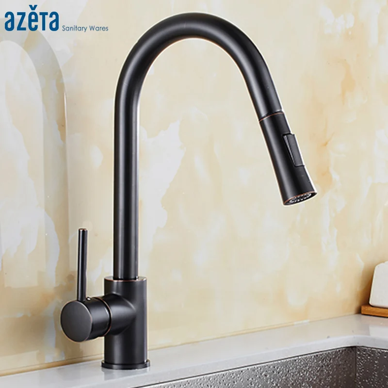 Кухонный Смеситель Azeta MK8874OB двухрежимный кран на раковину поворотный одна ручка