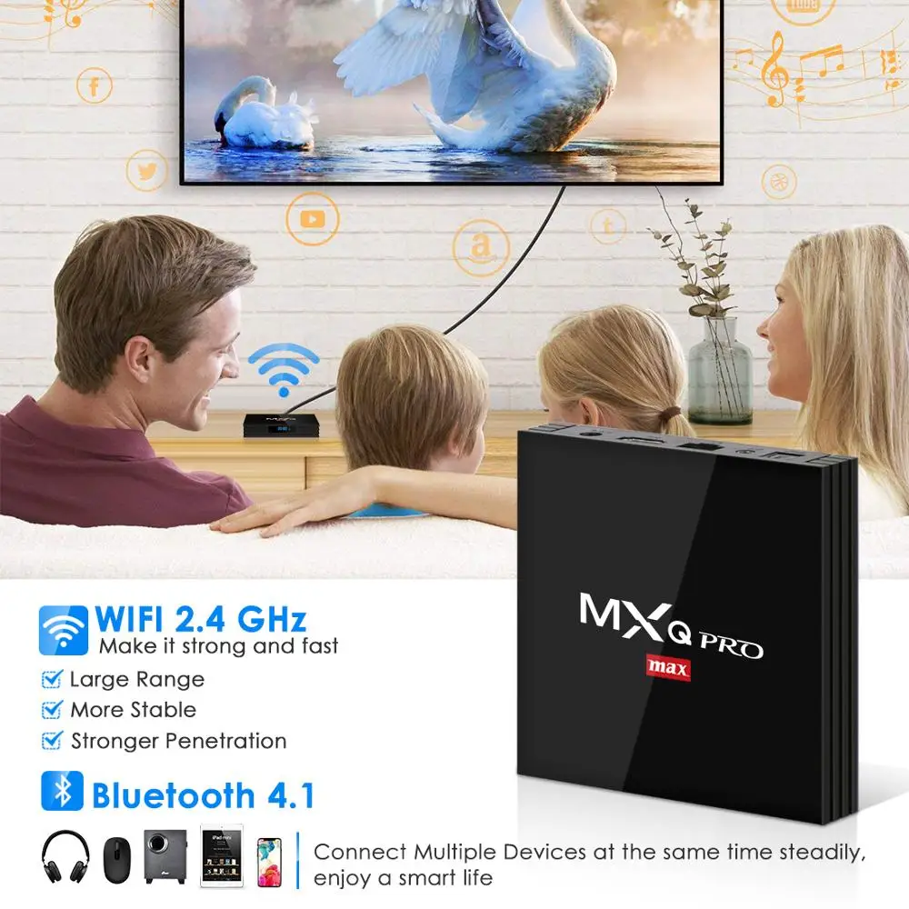 Mxq pro MAX S Bluetooth 4 K Android ТВ коробка 8 1 последняя ГБ 32 RK3228 2 ГГц wifi четырехъядерный смарт