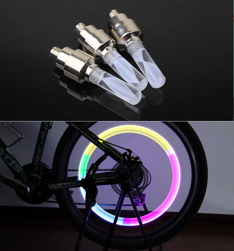 1pcs bike lights mtb mountain road bicycle LEDS Tyre Tire Valve Caps Wheel spokes LED Light auto lamp lamps BL0131 | Спорт и