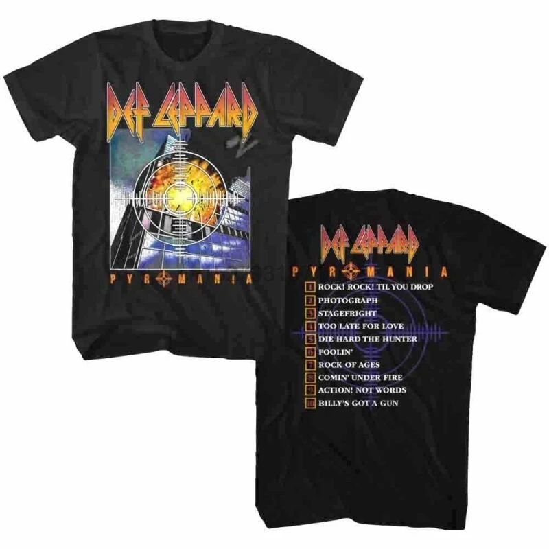 Def Leppard pyradia Обложка альбома Мужская футболка тяжелый металл рок-группа Tour Merch |