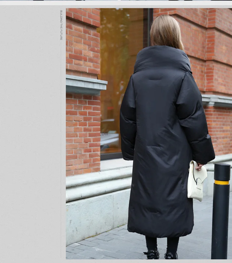

Women's Fashion Winter Thicken Down Board Jacket Black White