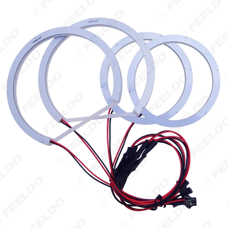 FEELDO 2X100mm 2X131mm Авто гало кольца хлопковые огни SMD Светодиодные глаза ангела для Ford