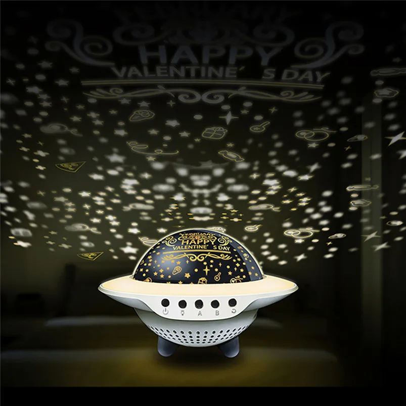 UFO Star Projector Lamp Sleep Night Light Rotating Bluetooth Version ABS 3 Brightness Lamparas 40AP03 | Лампы и освещение