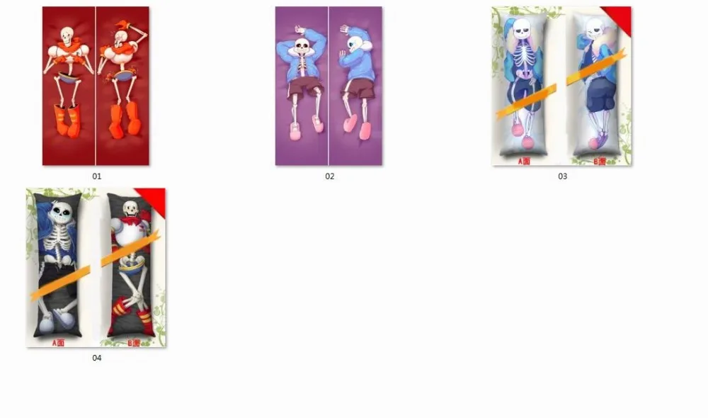 MMF популярные игры Undertale персонажи sans x frisk & papyrus наволочка со скелетом Dakimakura|body