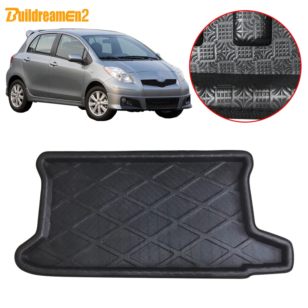 Buildreamen2 For Toyota Yaris 2008 2009 Car Accessories Trunk Mat Tail Tray Boot Liner Floor Cargo Mud Luggage Carpet Pad |