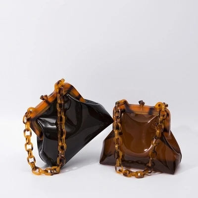 Акриловый прозрачный клатч на цепочке для женщин жесткие повседневные сумочки