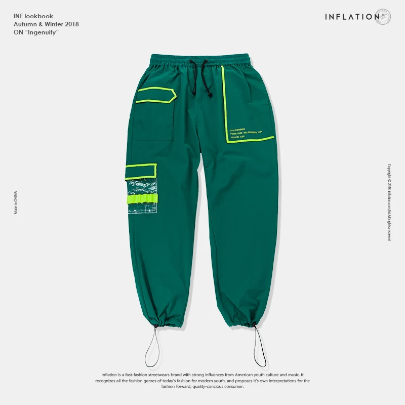 Инфляция прозрачный ПВХ карман пот брюки для девочек Drawstring лодыжки