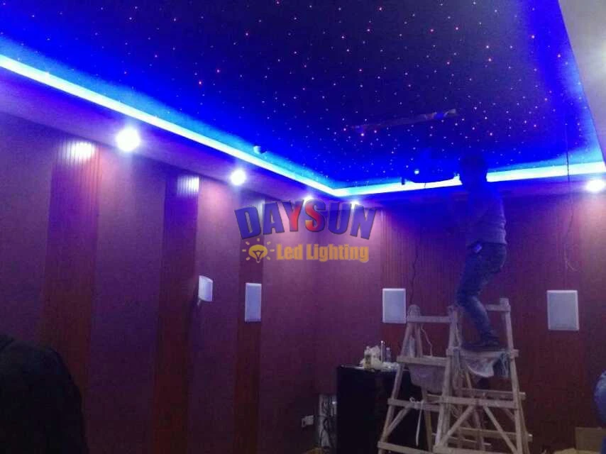 Светодио дный светодиодный Звездный потолочный светильник двигатель 16 Вт RGB светодио дный светодиодный волоконно-оптический источник света+ 24 ключа ИК пульт дистанционного управления США Бразилия Россия