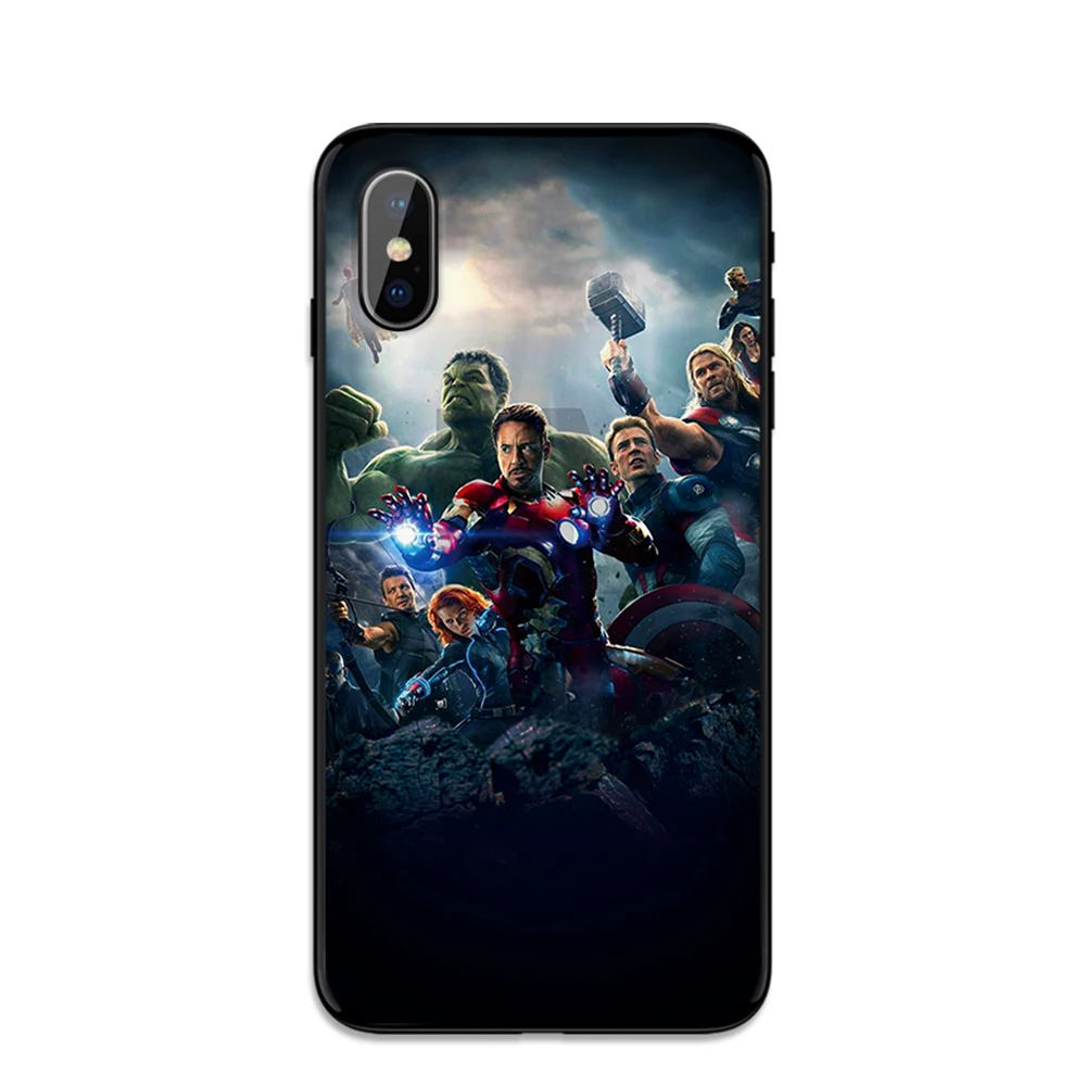 Marvel Мстители мягкая термополиуретановая крышка чехол для Apple iPhone 6 6S 7 8 Plus 5 5S SE X XS
