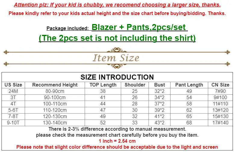 

Autumn Fashion Boys Clothing Set Suits for Wedding Prom Party School Kids Formal Blazer Pants 2PCS Outfits Children Costume