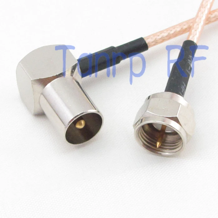 

12in TV male right angle to F male plug RF adapter connector 30CM Pigtail coaxial jumper extension cord cable RG316