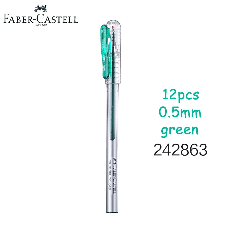 12 шт гелевая ручка Faber Castell True Gel 0,5 мм с Twinball для супер гладкого письма, предотвращает утечку чернил - Цвет: 6 pcs light green