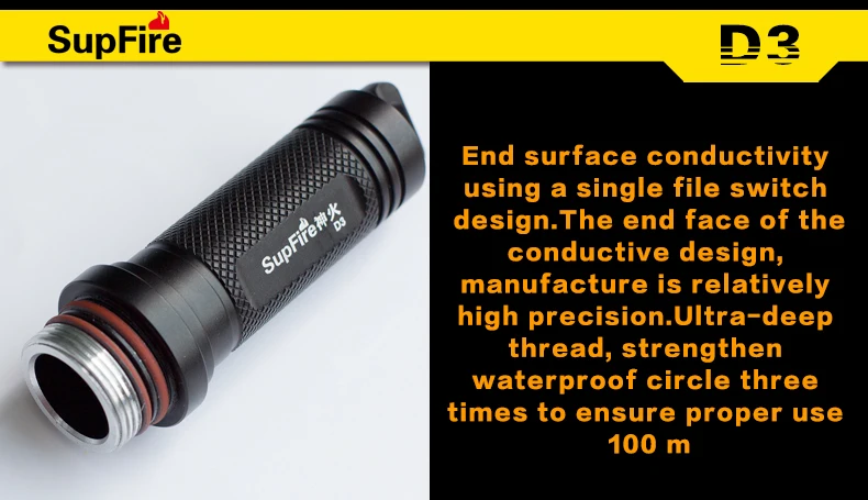 Дайвинг вспышка светильник Supfire D3 фонарь светильник Linterna светодиодный для Imalent Nitecore Sofirn Convoy Fenix O светильник Nicron Dive светильник S007