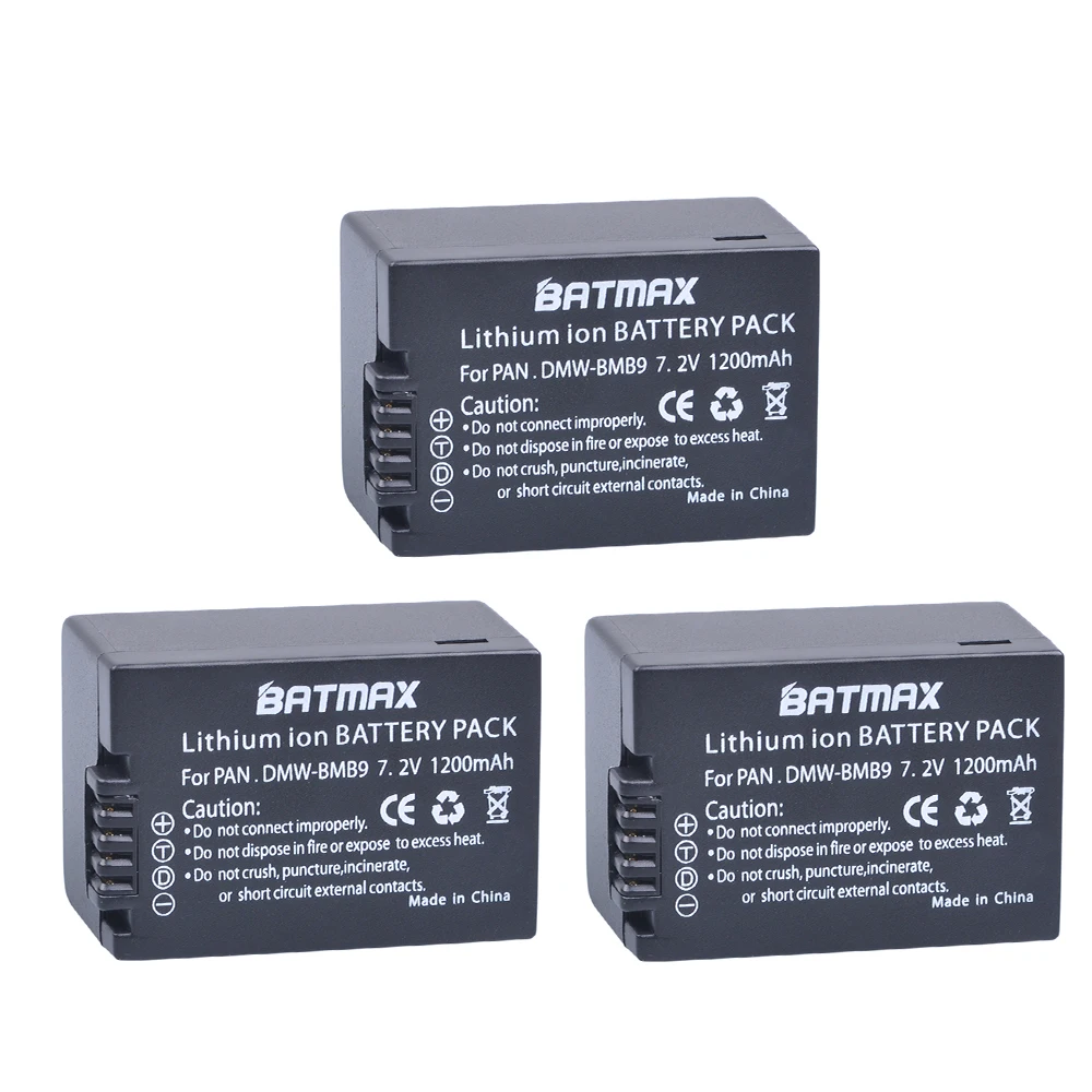 3 шт. DMW BMB9 аккумулятор + зарядное устройство с двойным жк дисплеем USB для Panasonic Lumix