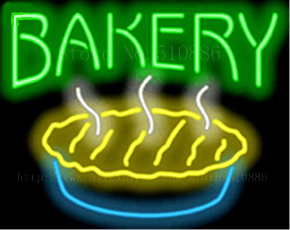 

Пекарня с Pi неоновая вывеска настоящий стеклянный пивной бар светильник для паба вывески витринные лампы для магазина десерты еда Хлеб вып...