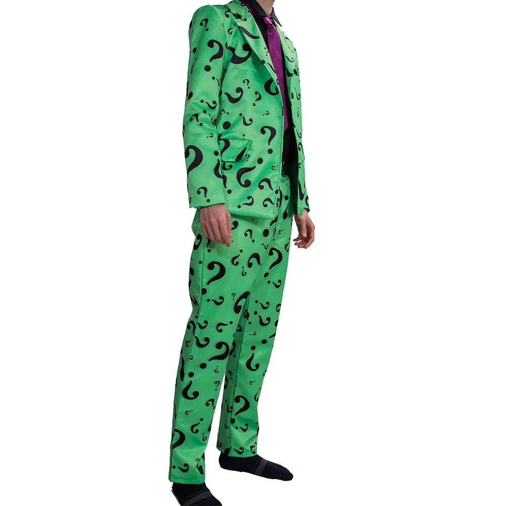 Костюм риддлера, костюм для взрослых, мужской костюм с рисунком, DC Comics Riddler, распродажа брендовых костюмов для косплея для мужчин