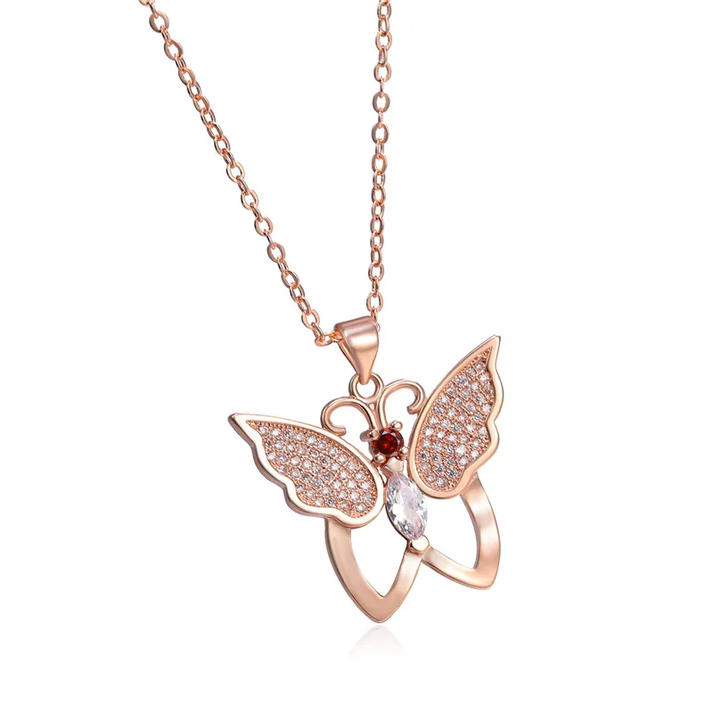 Ожерелья Juya с бабочками из нескольких цирконов женские и подвески для модных