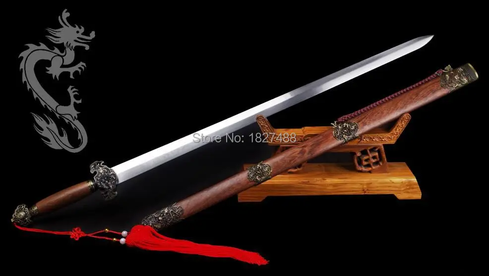 Ручная работа Китайский TaiChi меч 1095 Высокоуглеродистая сталь QiXing лезвие ушу для