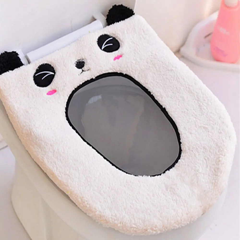 Чехол для унитаза милый мультяшный теплый кашемировый моющийся коврик ванной