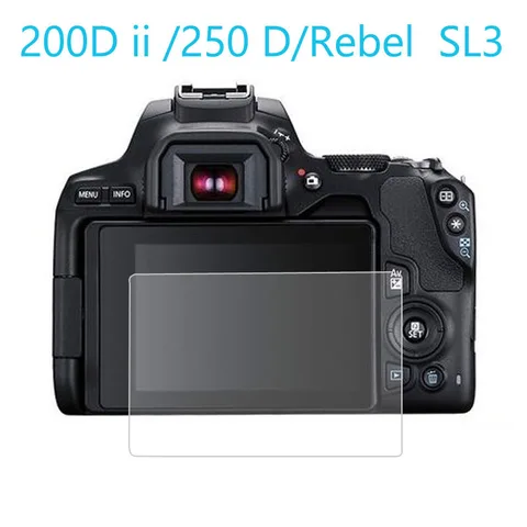 Защитное закаленное стекло для камеры Canon EOS 200D Mark ii MK2/ 250D/Rebel SL3/ Kiss X10