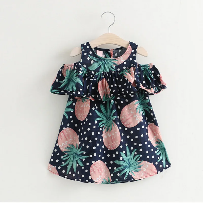 Summer hot sell cute style pinapple print cotton fashion girl baby dress | Детская одежда и обувь