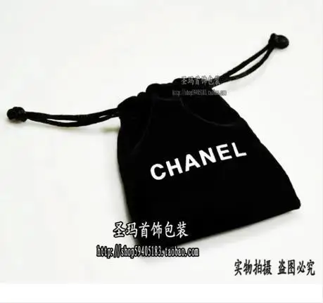 Черный бархат ювелирные сумки с большим логотипом известных ювелирных упаковка