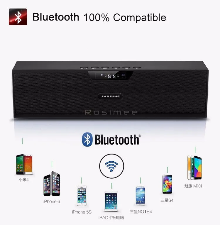 Сардины Bluetooth Динамик FM радио 10 Вт Портативный стерео Беспроводной Динамик s с микрофоном PK Piple S5 Bluedio BS-3 J-BL SL-1000S