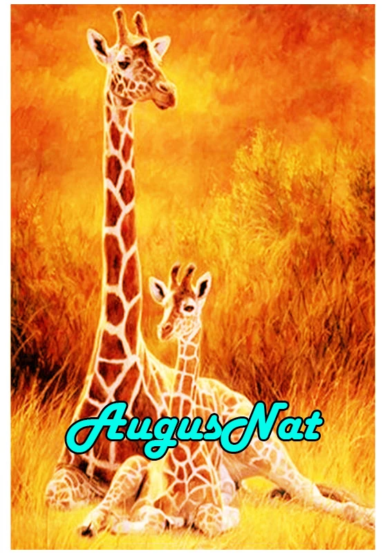 Картина из страз sunset жирафы алмазная вышивка животное Стразы картина в горошек