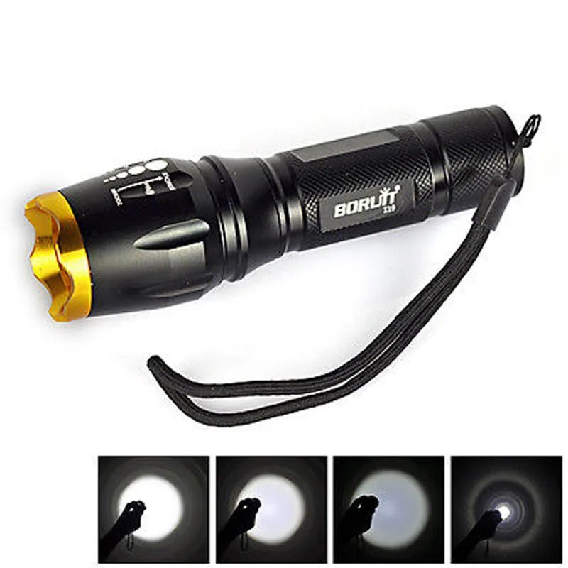 

1000LM 500M Flashlight Torch Rechargeable Digital LED Searchlight Warning Light