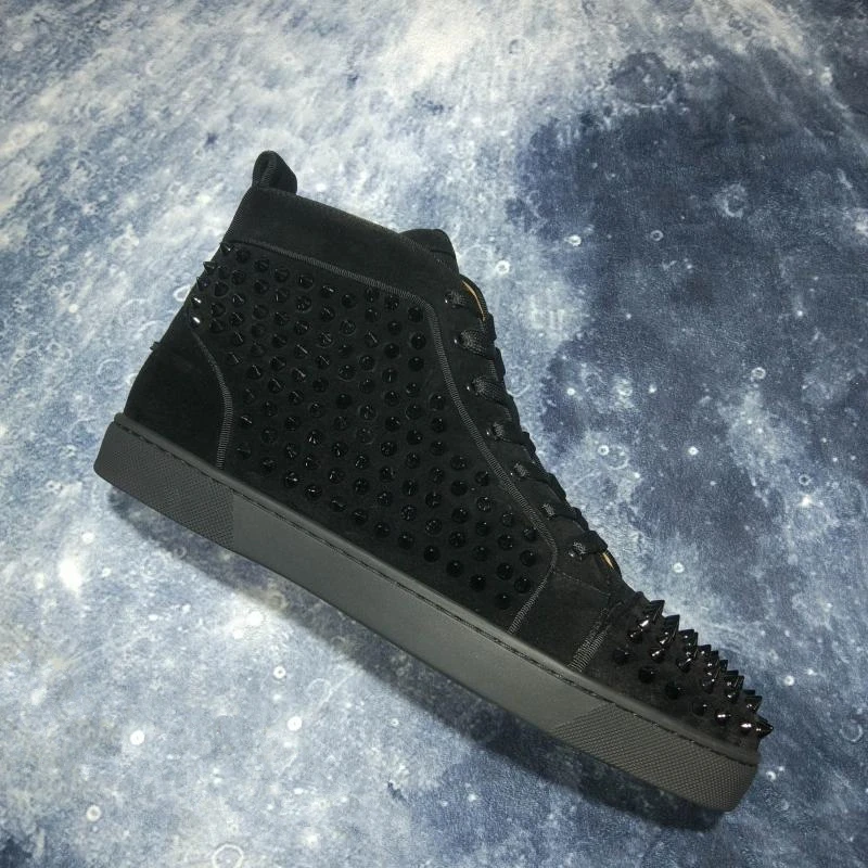Nature Suede Leather Mens Sneakers Black Luxury Brand Rivets High Top Flats Casual Shoes Party Dress zapatos de mujer 48 | Обувь