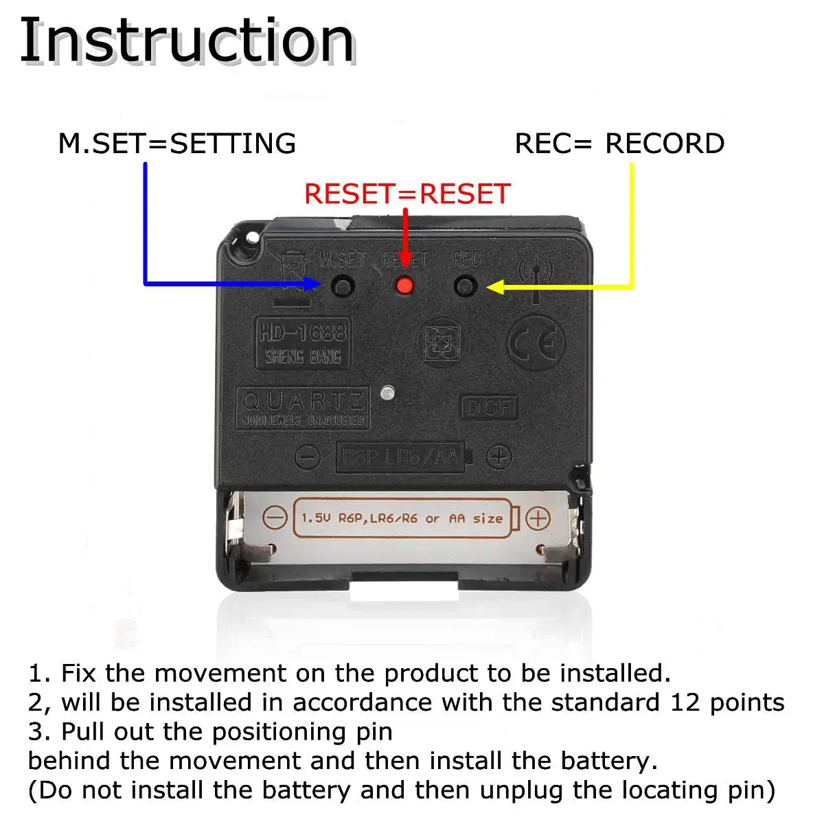 German Version Just for European Region Quartz Clock Movement Radio Controlled 78 x 56 x 19 mm