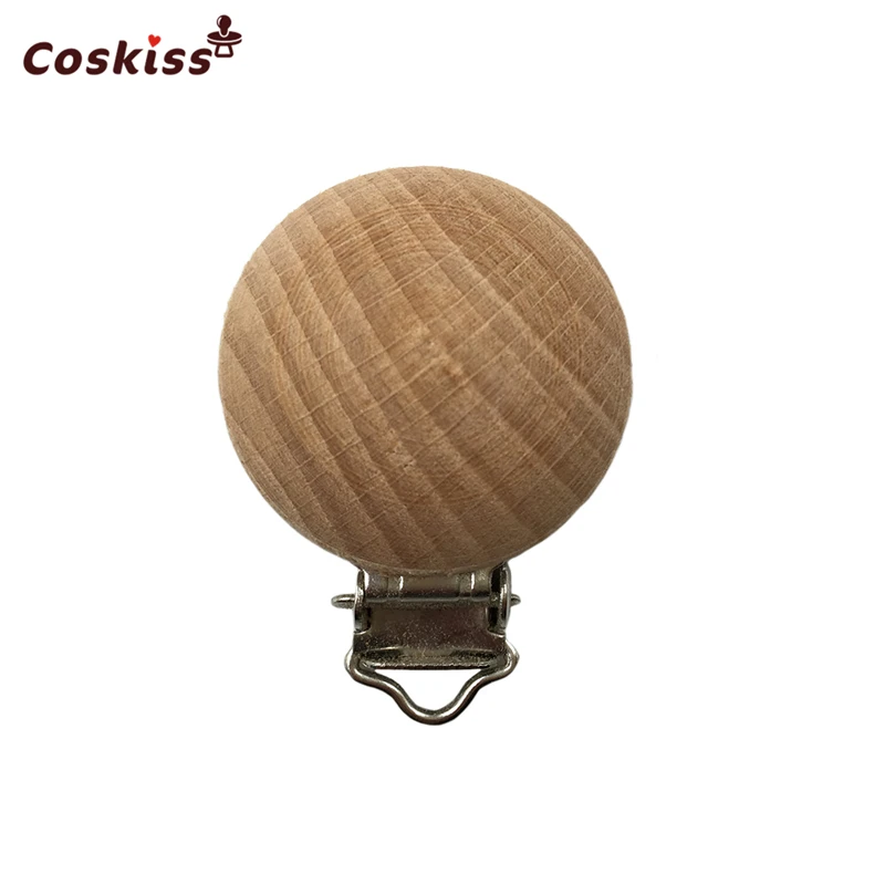 Clip de madera para chupete, accesorios para lactancia, 3,5 cm (1,38 pulgadas), chupete de haya, dentici&oacute;n masticable, Diy, cadenas de Clip Dummy, mordedor para beb&eacute;-3
