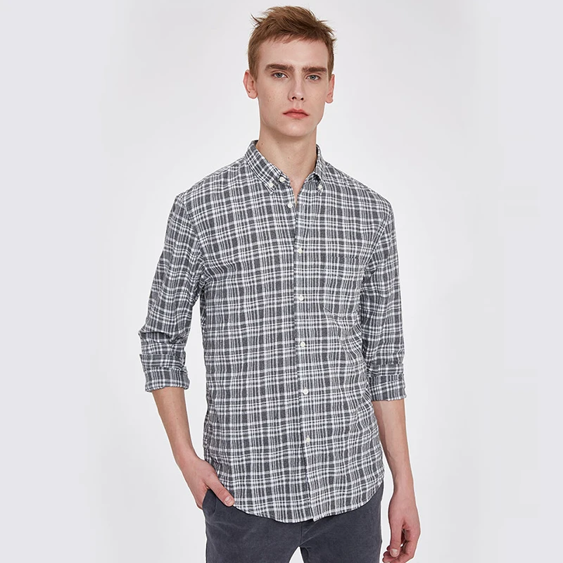 Классическая рубашка в клетку Markless Мужская Весенняя модная повседневная