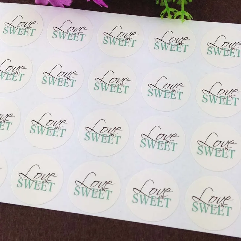 Наклейки Love is Sweet мятно-зеленые 3 диаметра 168 шт./лот белые креативные